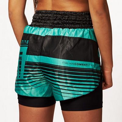 Leone 1947 L47 Woman Muay Thai Shorts Preto-Verde