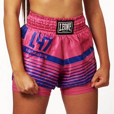 Leone 1947 L47 Woman Muay Thai Shorts Fucsia Rojo-Azul