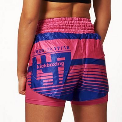 Leone 1947 L47 Woman Muay Thai Shorts Fucsia Rouge-Bleu