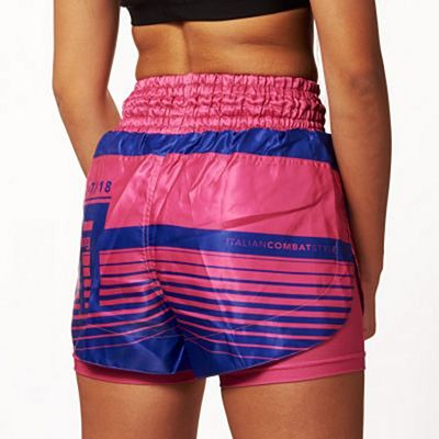 Leone 1947 L47 Woman Muay Thai Shorts Fucsia Vermelho-Azul