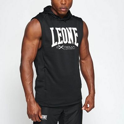 Leone 1947 Logo Hooded Sleeveless Sweatshirt Fekete