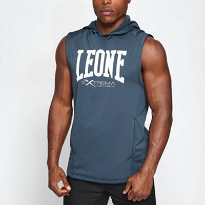 Leone 1947 Logo Hooded Sleeveless Sweatshirt Grau