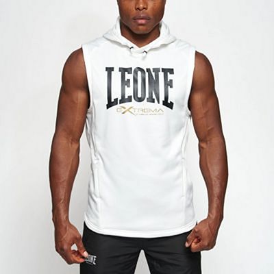 Leone 1947 Logo Hooded Sleeveless Sweatshirt Blanc