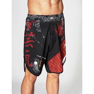 Leone 1947 MMA Shorts Kitsune II Negro-Rojo