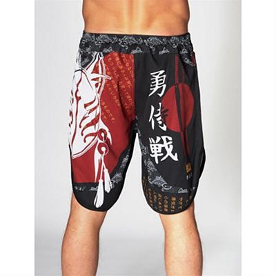 Leone 1947 MMA Shorts Kitsune II Negro-Rojo