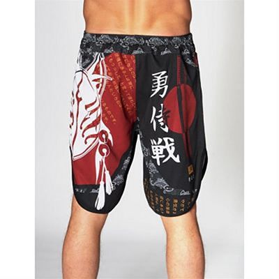 Leone 1947 MMA Shorts Kitsune II Noir-Rouge