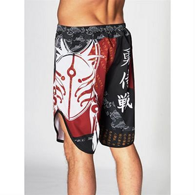 Leone 1947 MMA Shorts Kitsune II Negro-Rojo
