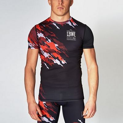 Leone 1947 Neo Camo Compression T-shirt Negro-Rojo