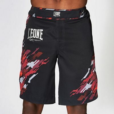 Leone 1947 Neo Camo MMA Shorts Black-Red