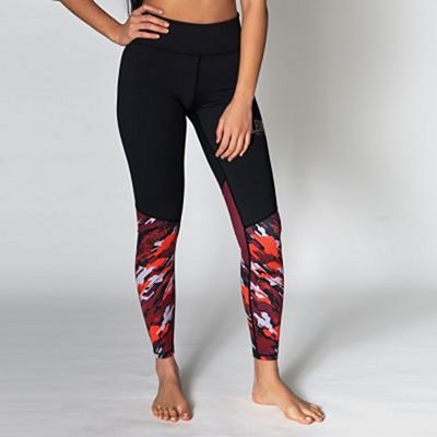 Leone 1947 Neo Camo Women Sport Tights Schwarz-Rot