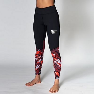 Leone 1947 Neo Camo Women Sport Tights Schwarz-Rot