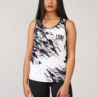 Leone 1947 Neo Camo Women Tank Top Nero-Bianco