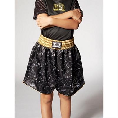 Leone 1947 Number One Kids Thai Shorts Schwarz