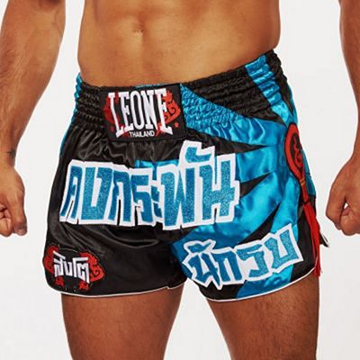 Leone 1947 Rayong Muay Thai Shorts Preto-Celeste