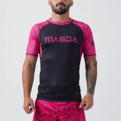 Maeda Hex Rash Guard Black-Pink