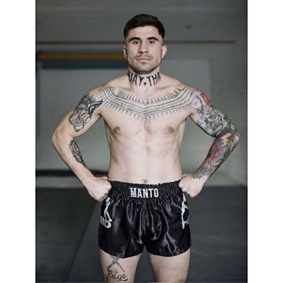 Manto Dual Muay Thai Short Negro Negro-Gris