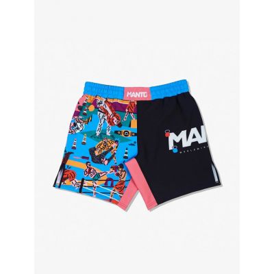 Manto Fight Shorts GYM 2.0 Negro-Azul