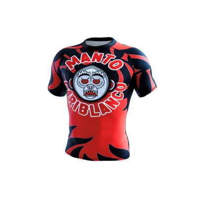 Manto Rashguard Cariblanco Preto-Vermelho