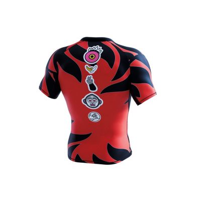 Manto Rashguard Cariblanco Preto-Vermelho