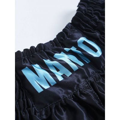 Manto Shorts Muay Thai Dual Negro-Azul