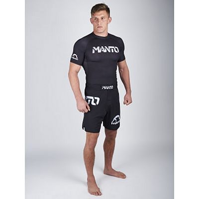 Manto Stencil Fight Shorts Noir-Blanc