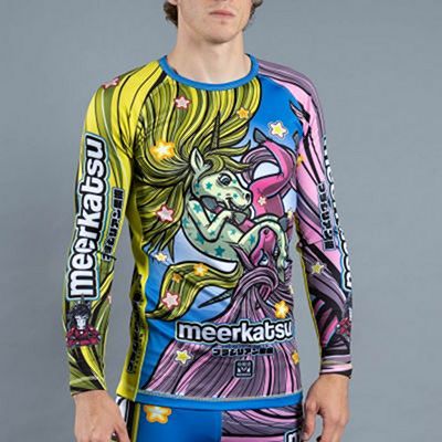 Meerkatsu Armbar Unicorns Rashguard Gelb-Blau