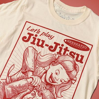 Meerkatsu Lets Play Jiu Jitsu Tee Branco