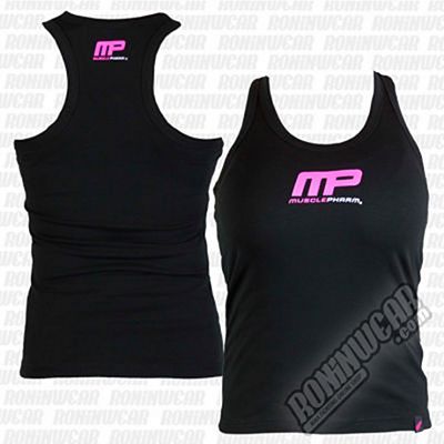 Muscle Pharm Ladies Printed Vest Nero-Rosa