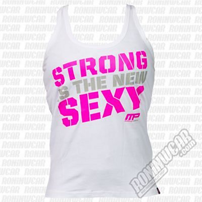 Muscle Pharm Ladies Printed Vest Strong Blanc-Rose