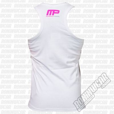 Muscle Pharm Ladies Printed Vest Strong Weiß-Rosa