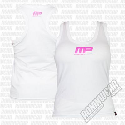 Muscle Pharm MPLVST431 Ladies Printed Vest Blanco-Rosa