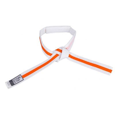 Okami Chikami Kids Budobelt Two Tone - Velcro Blanco-Naranja