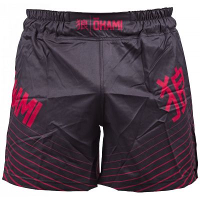 Okami Fight Shorts Big Kanji Preto-Vermelho