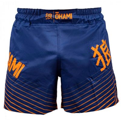 Okami Fight Shorts Big Kanji Navy Blu