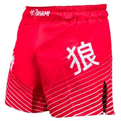 Okami Fight Shorts Big Kanji Rosso