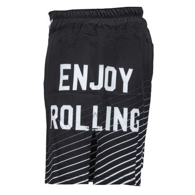 Okami Fight Shorts Big Kanji Negro-Blanco