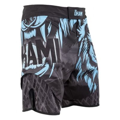 Okami Fightgear Fight Shorts Wilderness Ice Negro-Azul