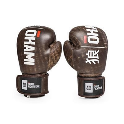 Okami Fightgear Hi-Pro Boxing Gloves Vintage Leather Marrone