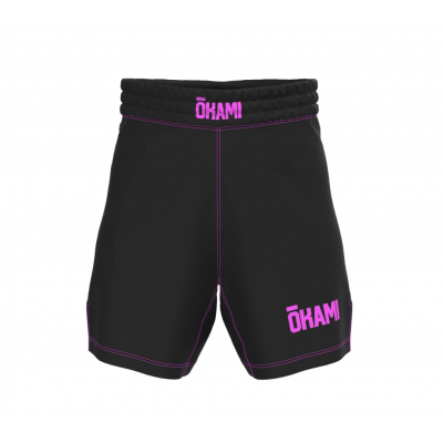 Okami Grapplino Kids Fight Shorts Negro-Rosa