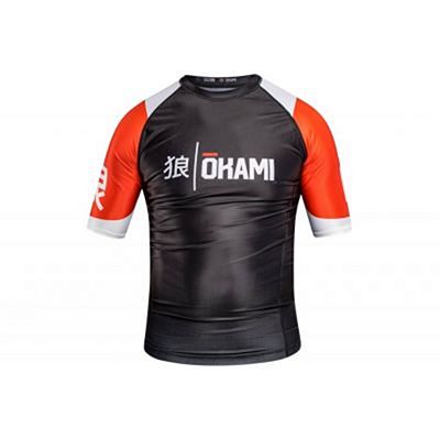 Okami Rashguard Kanji Shortsleeve Negro-Rojo