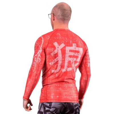 Okami Rashguard Wolf Skull Rosso