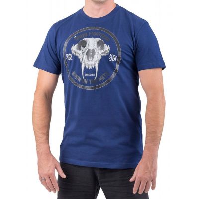 Okami T-Shirt Wolf Skull Blau