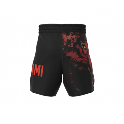 Okami Wolfpack Kids Fight Shorts Negro-Rojo