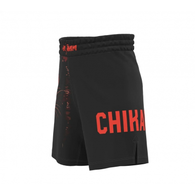 Okami Wolfpack Kids Fight Shorts Negro-Rojo