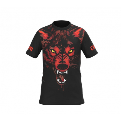 Okami Wolfpack Kids Functional Shirt Schwarz-Rot