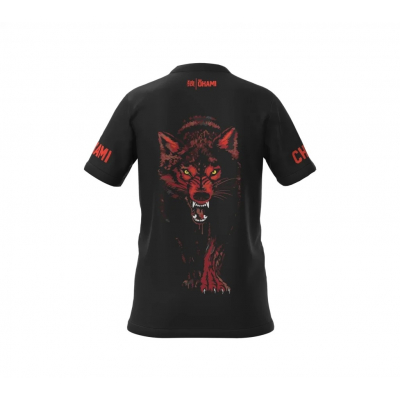 Okami Wolfpack Kids Functional Shirt Schwarz-Rot
