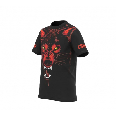Okami Wolfpack Kids Functional Shirt Schwarz-Rot