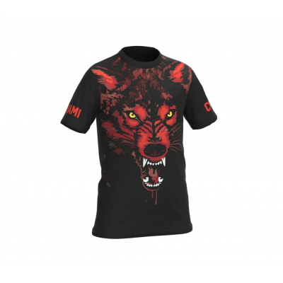 Okami Wolfpack Kids Functional Shirt Schwarz-Rot