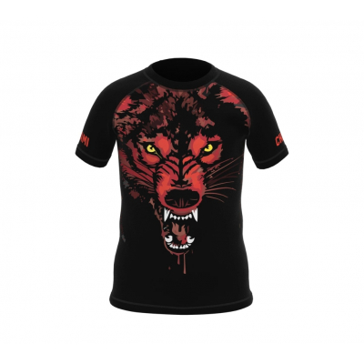 Okami Wolfpack Kids Rashguard Negro-Rojo