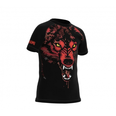 Okami Wolfpack Kids Rashguard Negro-Rojo
